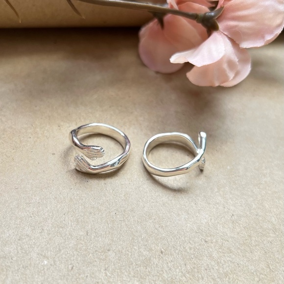 Love Hug Rings, Couple Mix and Match Rings, Adjustable Hug Ring, order Two! - Picture 3 of 10